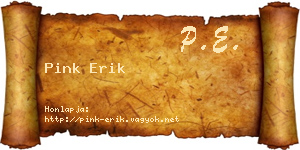 Pink Erik névjegykártya